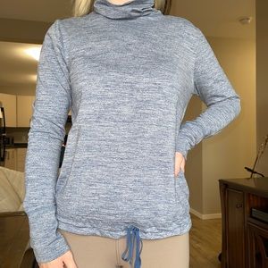 ✨Nike✨ long sleeve dryfit blue shirt with draw string and turtle neck Activewear
